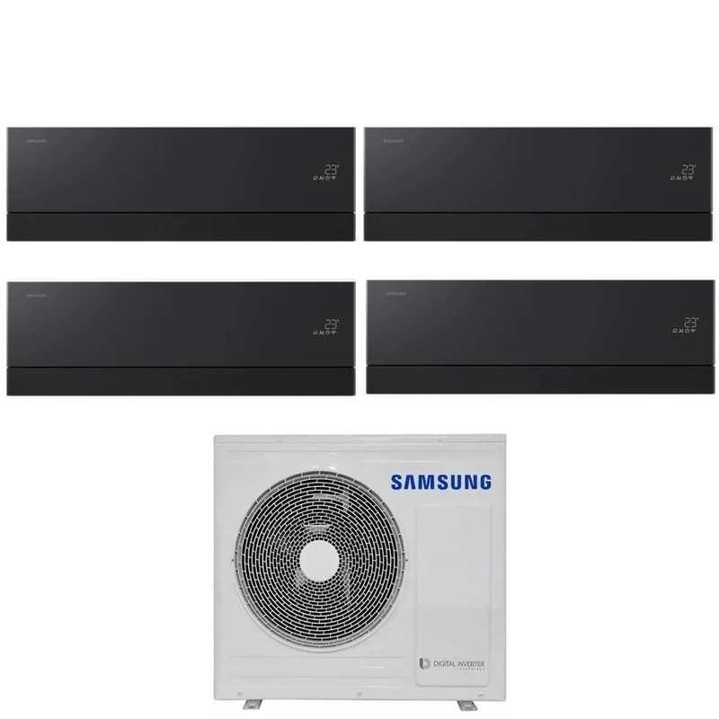 Climatiseur quadri-split Samsung WindFree Première Black 7+7+7+7 avec AJ080TXJ4KG R-32 Wi-Fi intégré