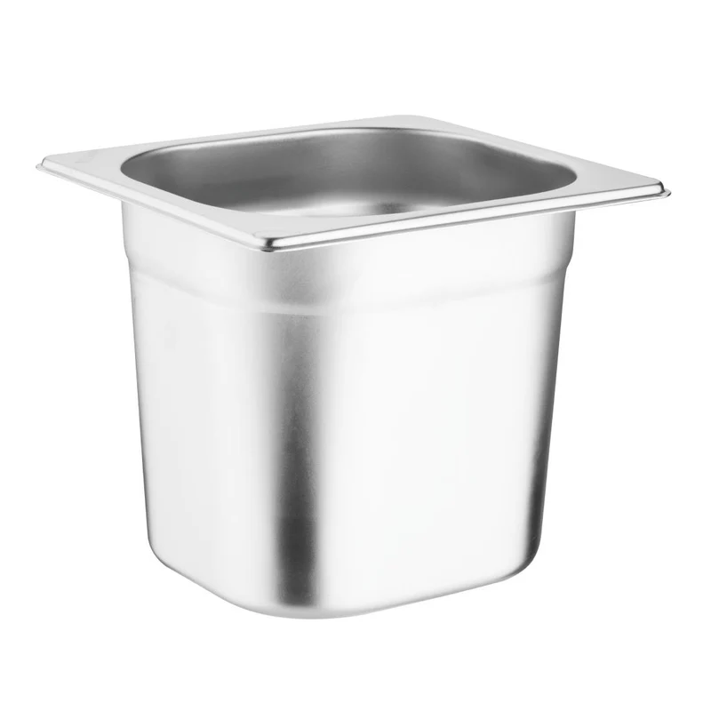 Vogue Stainless Steel Gastronorm Tray Set with Lids 1/6 (Pack of 6)