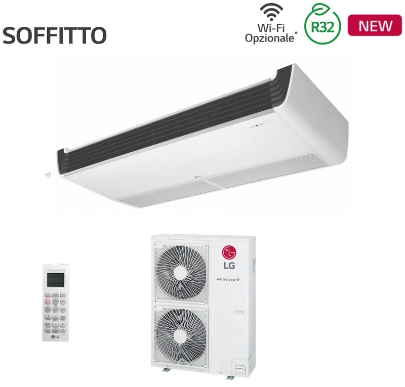 Climatiseur de plafond monophasé Inverter LG UV48R de 48 000 BTU avec R-32, Wi-Fi en option et télécommande inclus